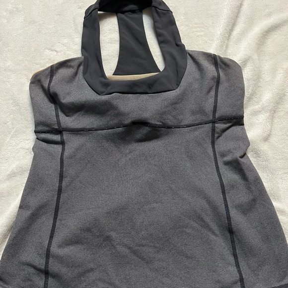 Grey Lululemon Scoop Neck T back Top - Picture 2 of 6